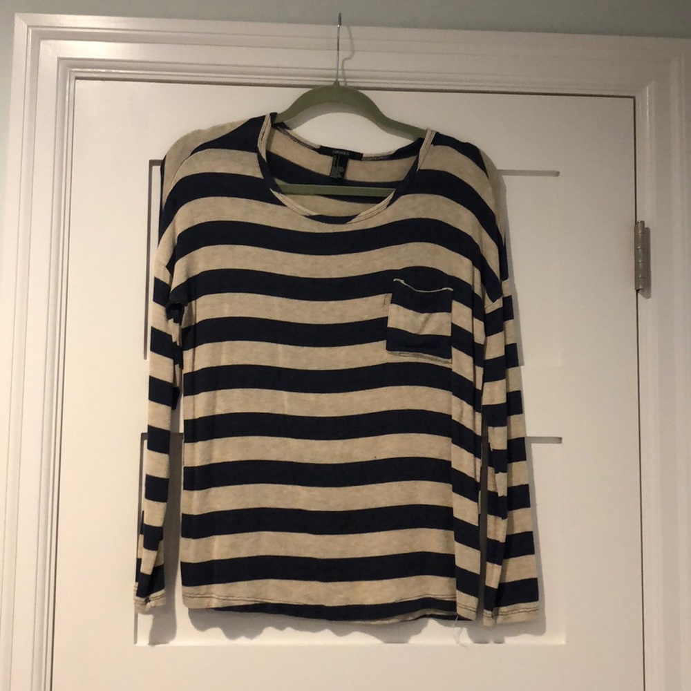 Striped long sleeve top
